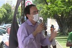 Representantes do Sindifisco protestam contra exoneração