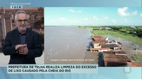 Excesso de sujeira provocada pela cheia do rio em Telha é retirada - Balanço Geral Sergipe