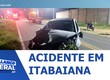 Passageira de moto morre e condutor fica gravemente ferido em acidente