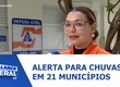 Defesa Civil alerta para chuvas e ventos fortes em 21 municípios de Sergipe
