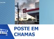 Poste em chamas deixa diversos moradores do Marcos Freire III sem internet