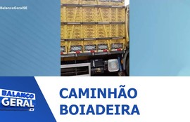 Um caminhão boiadeira bateu no fundo de uma carreta no município de Carmópolis