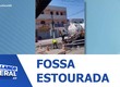 Fossa estourada há mais de um mês está causando transtornos a moradores do Bairro América