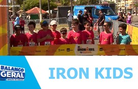 Cerca de 200 crianças, de 2 a 12 anos, participaram da prova Ironkids - Balanço Geral Especial