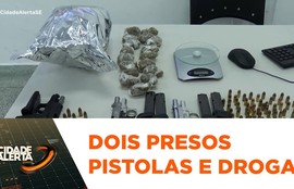 Polícia Militar prende dois homens com armas, munições e drogas no bairro José Conrado de Araújo