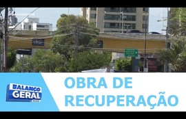 Viaduto que interliga as avenidas Francisco Porto, Hermes Fontes e Gonçalo Rollemberg Leite passa por obras de recuperação e revitalização