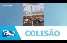 Veículo colide e derruba poste na avenida Gasoduto na manhã do último sábado (26)