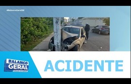 Motorista  fica ferido após colidir com poste no bairro jabotiana