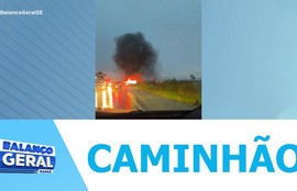 Caminhão pega fogo na BR 235