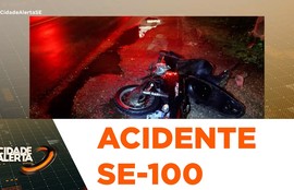 Colisão entre carro e motoneta deixa mulher ferida na Rodovia Estadual SE-100