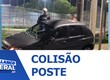 Carro colide contra poste no Bairro Industrial Zona Norte de Aracaju