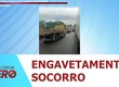 Engavetamento com oito veículos deixa um ferido na BR 101, em Socorro