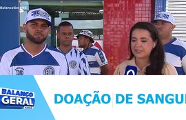 Torcida do confiança se mobiliza em ação para estimular a doação de sangue