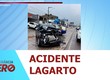 Três pessoas ficam feridas em colisão entre carro e caçamba na SE-270 em Lagarto