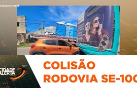 Idoso fica ferido após colisão entre carro e ônibus na rodovia SE-100 em Aracaju