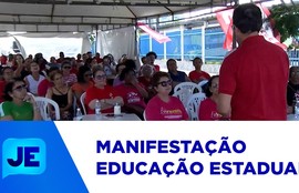 Professores da educação estadual fazem manifestação em frente à Seduc