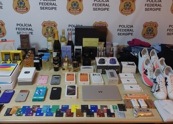 Dupla é presa com produtos estrangeiros sem nota fiscal no Aeroporto de Aracaju