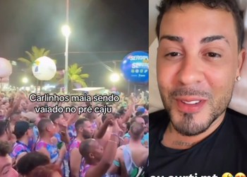 Carlinhos Maia é vaiado no Pré-Caju em Aracaju e responde com críticas ao público