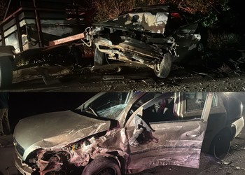 Colisão frontal deixa três pessoas feridas na rodovia SE-464, em São Cristóvão