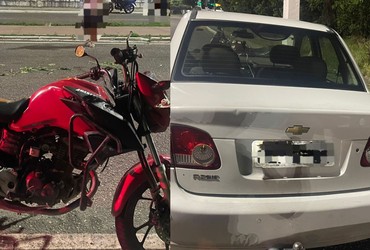 Colisão lateral deixa dois feridos em frente à UFS na SE-065