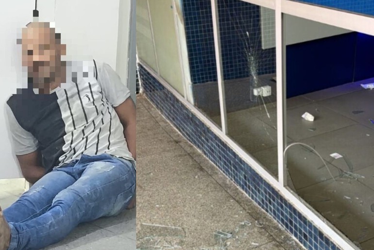 Homem é detido após depredar agência bancária em Itabaiana