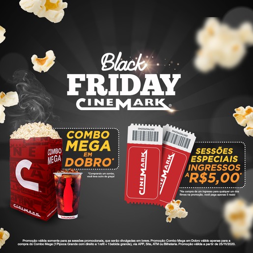 Black Friday Cinemark dos shoppings RioMar Aracaju e Jardins traz ingressos a R$ 5 e pipoca em dobro