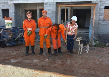 Cachorro é resgatado após ficar preso em sacada de prédio em Aracaju
