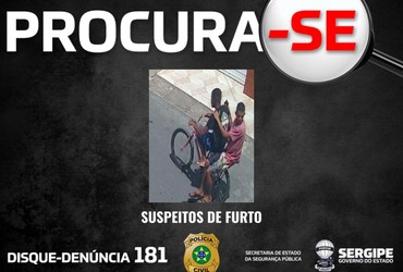 Polícia Civil divulga imagens de suspeitos de furtar celular de mulher em Socorro