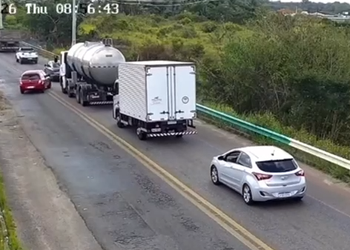 Ultrapassagem proibida em faixa dupla é flagrada na SE-270 e coloca motoristas em risco