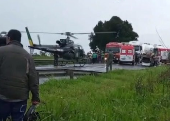 Acidente com três veículos deixa feridos graves e interdita BR-101 em Sergipe