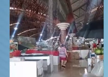 Chuva provoca infiltrações e prejuízos em Mercado Central de Aracaju