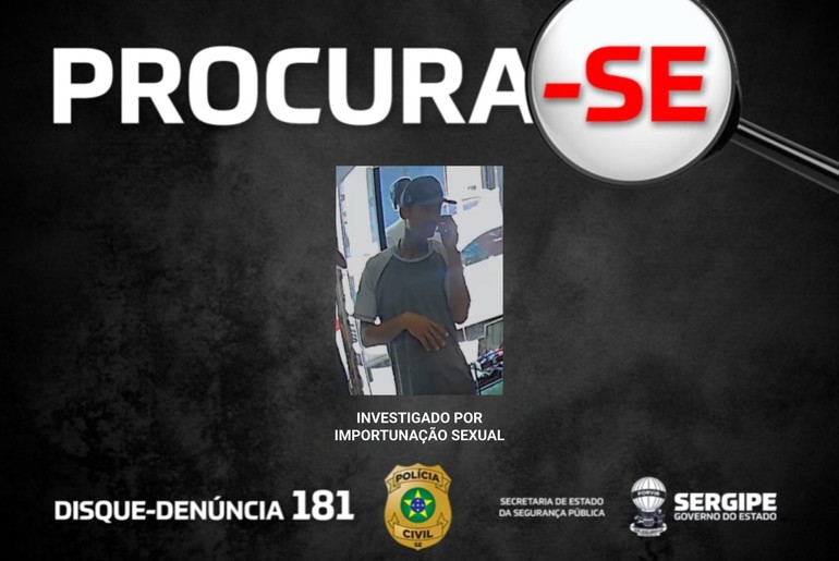 homem investigado por importunação sexual no Centro de Aracaju tem imagem divulgada