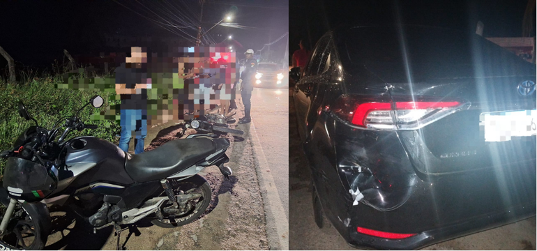 Dois motociclistas ficam feridos em acidente na Rodovia dos Náufragos