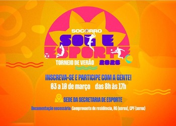 Prefeitura de Socorro realizará 1º Torneio de Verão com esporte e lazer