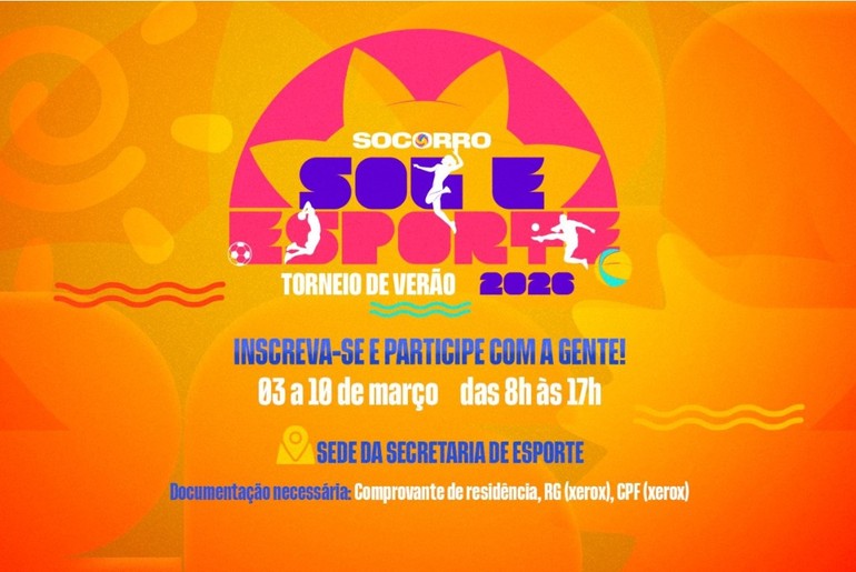 Prefeitura de Socorro realizará 1º Torneio de Verão com esporte e lazer