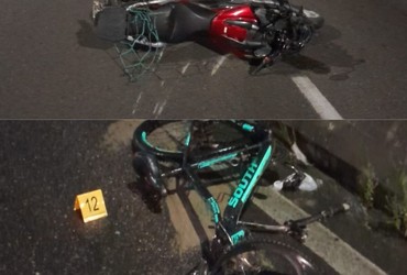 Colisão frontal entre moto e bicicleta deixa dois mortos na Ponte Aracaju-Barra