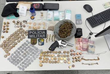 Casal suspeito de tráfico e porte ilegal é preso no Bairro Ponto Novo