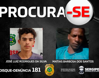 Dupla de alta periculosidade é procurada por tentativa de homicídio contra adolescente em Aquidabã