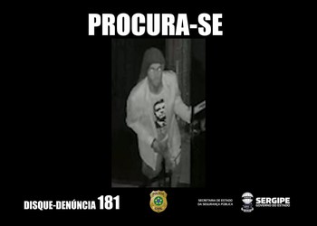 Polícia divulga imagens de suspeito de furtar estúdio de treinamento em Aracaju