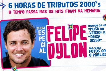 Felipe Dylon é atração de festa temática dos anos 2000 em evento nostálgico