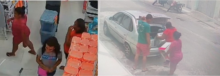 Polícia Civil divulga imagens de pessoas suspeitas de furto a um estabelecimento comercial em Simão Dias