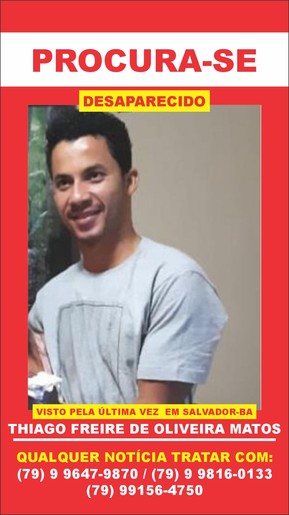 Sergipano desaparece em Salvador e angustia familiares em Aracaju