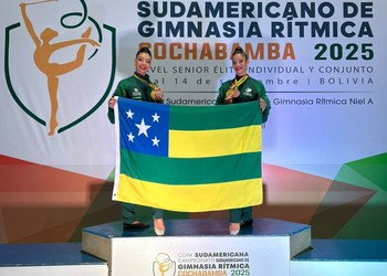 Ginastas sergipanas conquistam ouro por equipes no Sul-Americano de Ginástica Rítmica