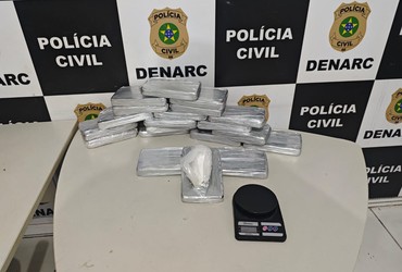 Cerca de 20kg de cocaína avaliados em  R$500 mil são apreendidos em Aracaju