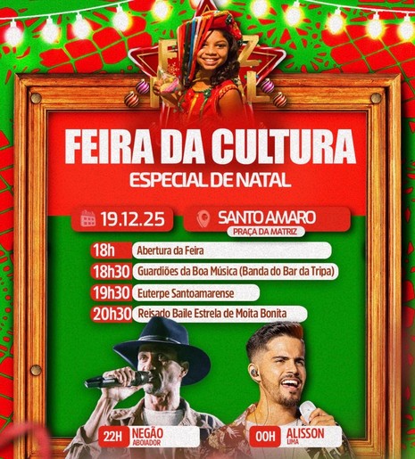 Feira da Cultura Especial de Natal acontece em Santo Amaro das Brotas