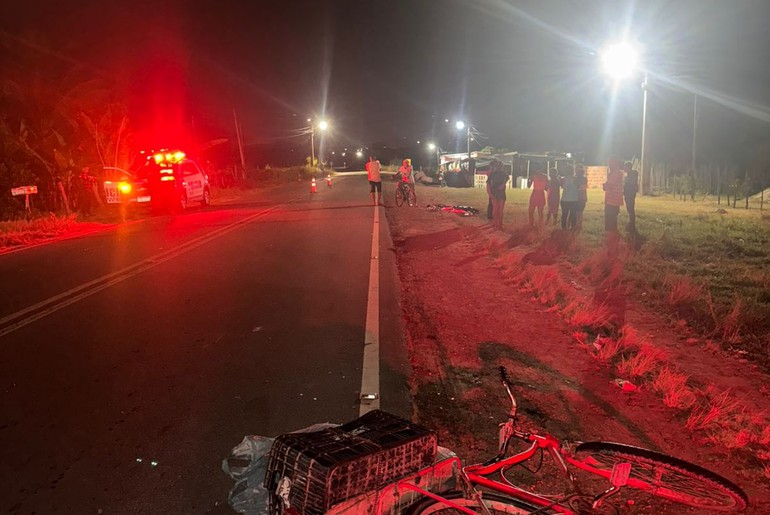 Colisão traseira com moto mata ciclista na SE-245, em Riachuelo