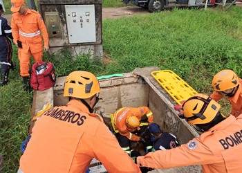 Estrutura cede e deixa dois trabalhadores feridos em Nossa Senhora do Socorro