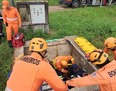 Estrutura cede e deixa dois trabalhadores feridos em Nossa Senhora do Socorro