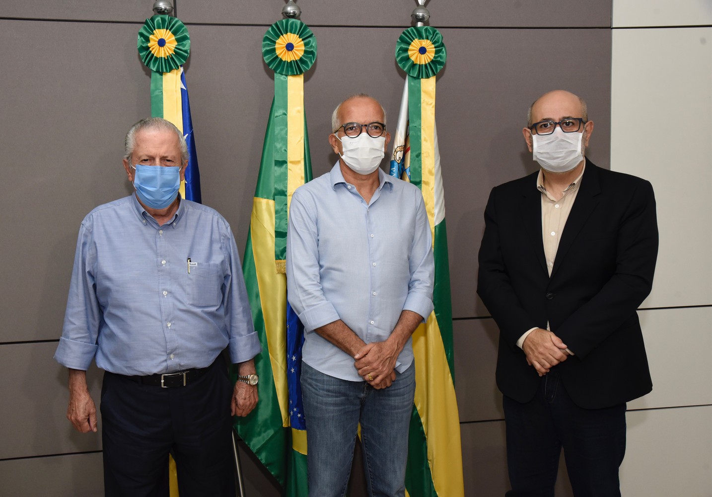 Presidente da Record TV e presidente da TV Atalaia são recebidos pelo prefeito Edvaldo Nogueira