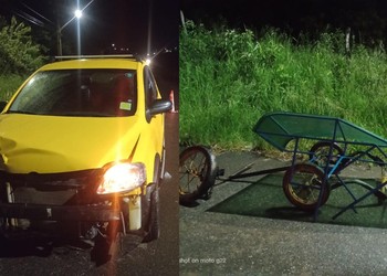 Colisão entre carro e charrete deixa homem gravemente ferido em rodovia de São Cristóvão